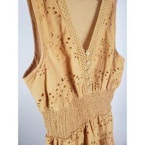 Kings Road Womens Maxi Dress Size M Eyelet‎ Sleeveless Textured Trim